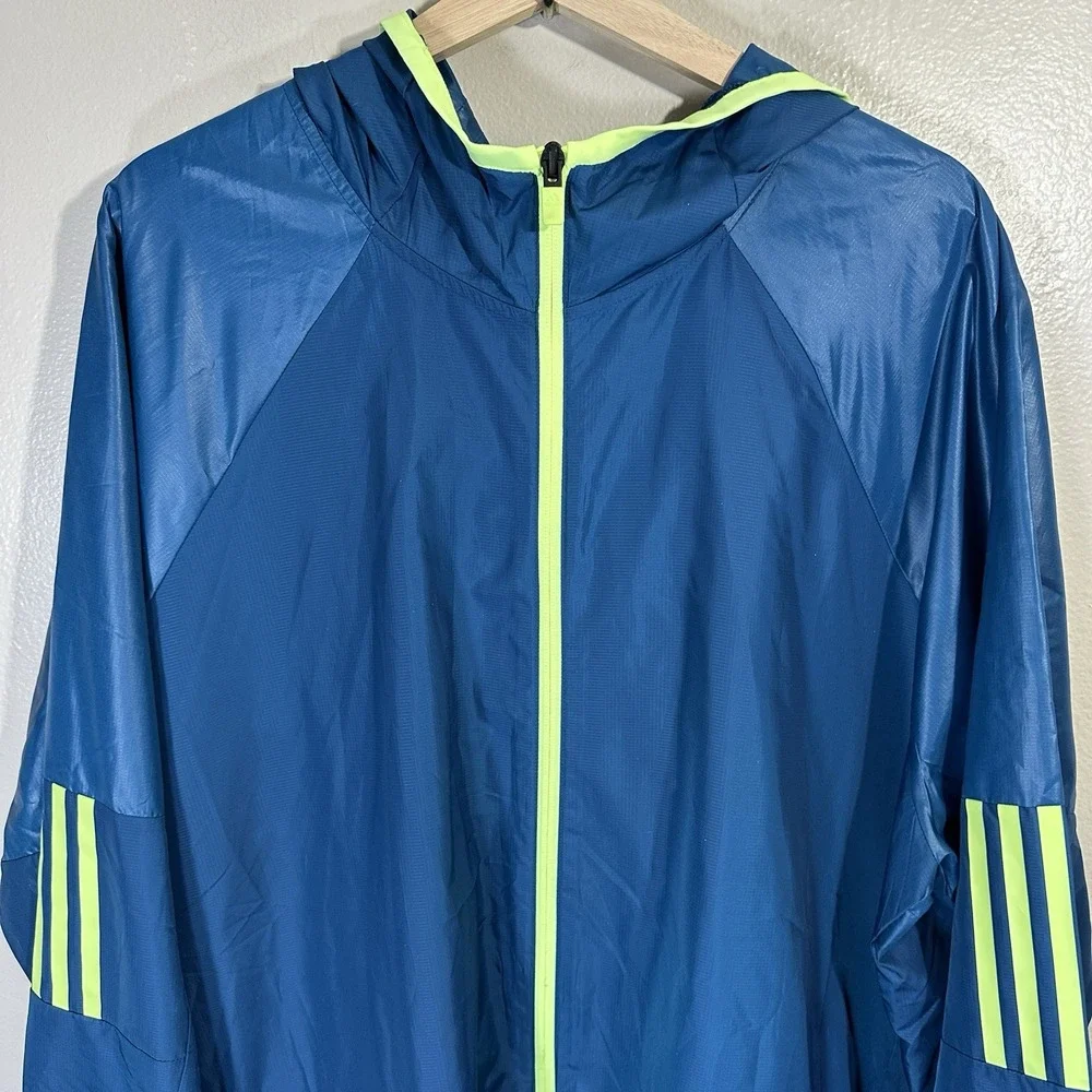 NWT Adidas Jacket Men XXL Blue Long Sleeve Sport 2 Street‎ Windbreaker Hooded